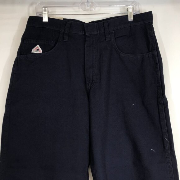 BULWARK FR- MEN'S 34 X 34 - NAVY FLAME RESISTANT COTTON BLEND PANTS - Picture 2 of 12